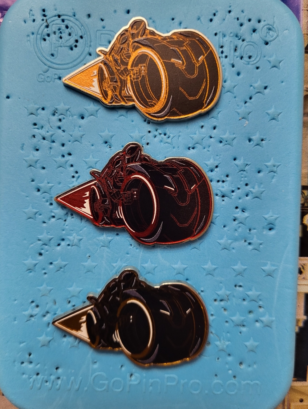 NEW 2023 Tron Lightcycle Run Grand Opening Pins Set of 3, Red/Orange/Yellow